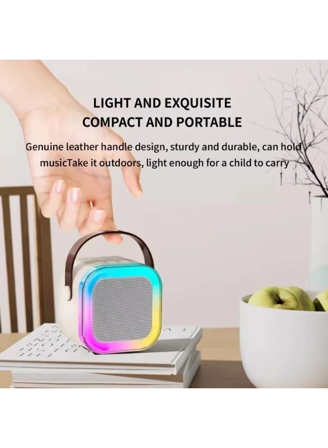 مكبر صوت كاريوكي، جهاز كاريوكي بلوتوث محمول مع ميكروفونين لاسلكيين وإضاءة حفلات للأطفال والكبار، هدية عيد ميلاد للبنات والأولاد والعائلة والحفلات المنزلية-أزرق - Image 3